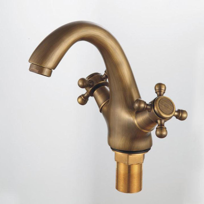 Wide Spread Industrial Bathroom Sink Faucet with 2 Cross Handle Taps