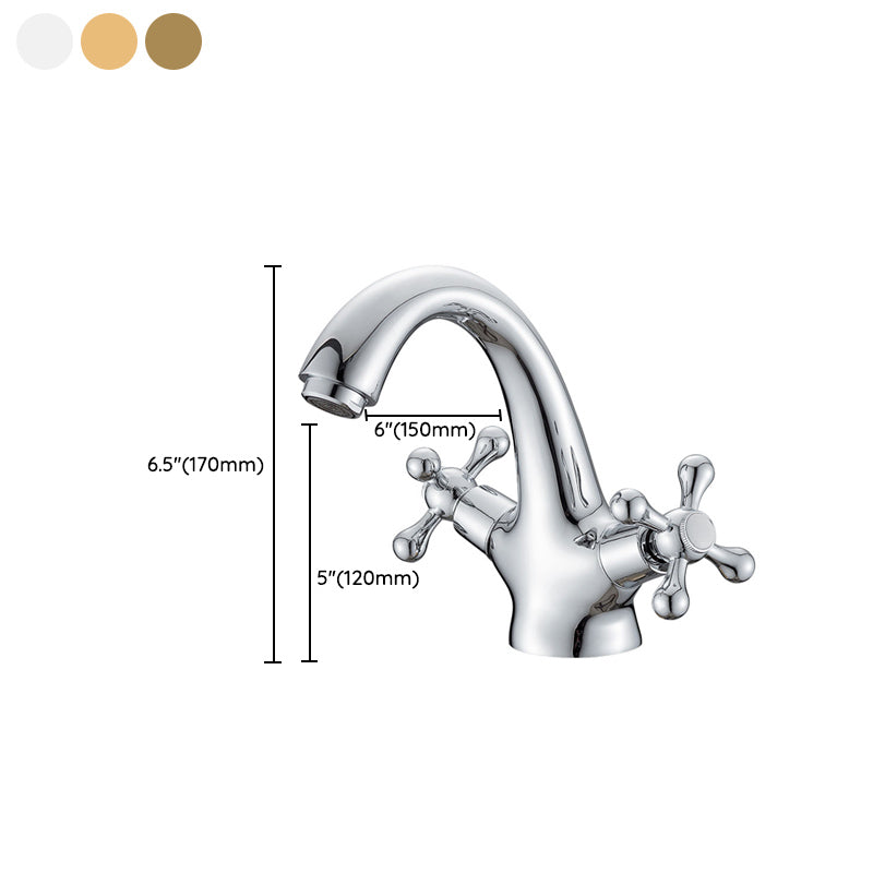 Wide Spread Industrial Bathroom Sink Faucet with 2 Cross Handle Taps
