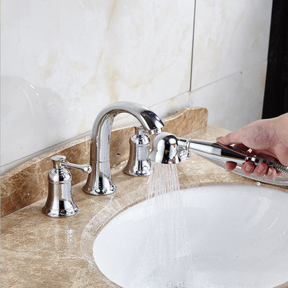Modern Deck Mount Trim for Bathtub Faucet in Contemporary Style