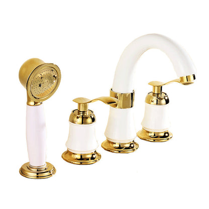 Modern Deck Mount Trim for Bathtub Faucet in Contemporary Style