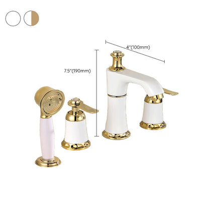 Modern Deck Mount Trim for Bathtub Faucet in Contemporary Style