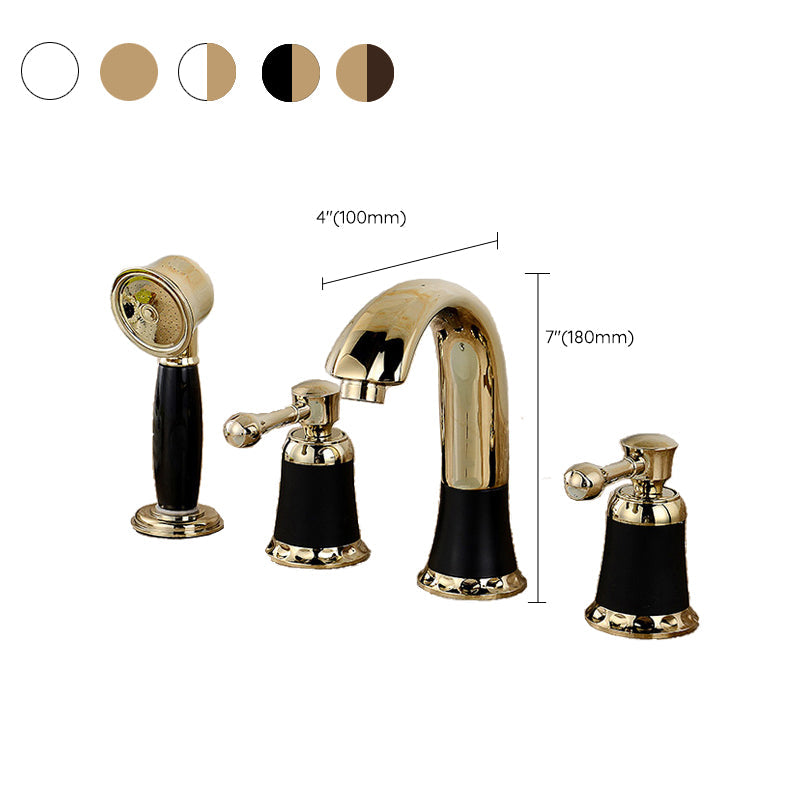 Modern Deck Mount Trim for Bathtub Faucet in Contemporary Style
