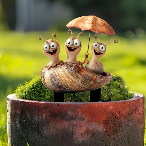 Contemporary 2D Snail Garden Decoration | Cute Outdoor Accent for Patio & Yard