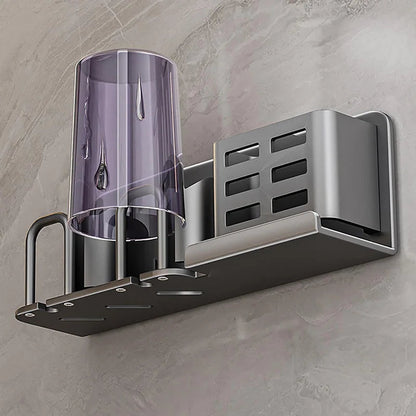 Aluminum Toothbrush Holder with Wand | Multifunctional & No Drill Organizer