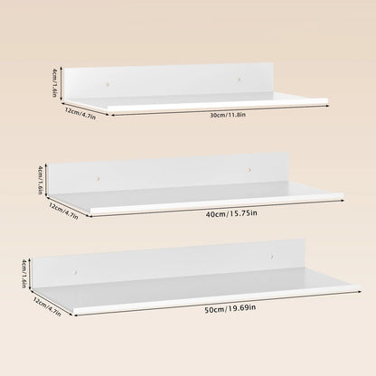 Floating Metal Wall Shelf - Space-Saving Storage Unit 30/40/50 cm for Bathroom, Kitchen & Bedroom