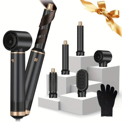 5-in-1 Hair Styling Kit - Hair Dryer, Curling Iron and Straightening Brush