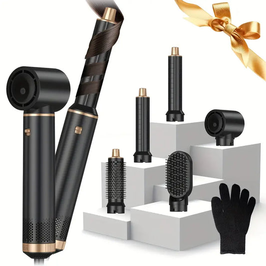 5-in-1 Hair Styling Kit - Hair Dryer, Curling Iron and Straightening Brush