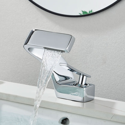Contemporary Waterfall Faucet for Bathroom Sink