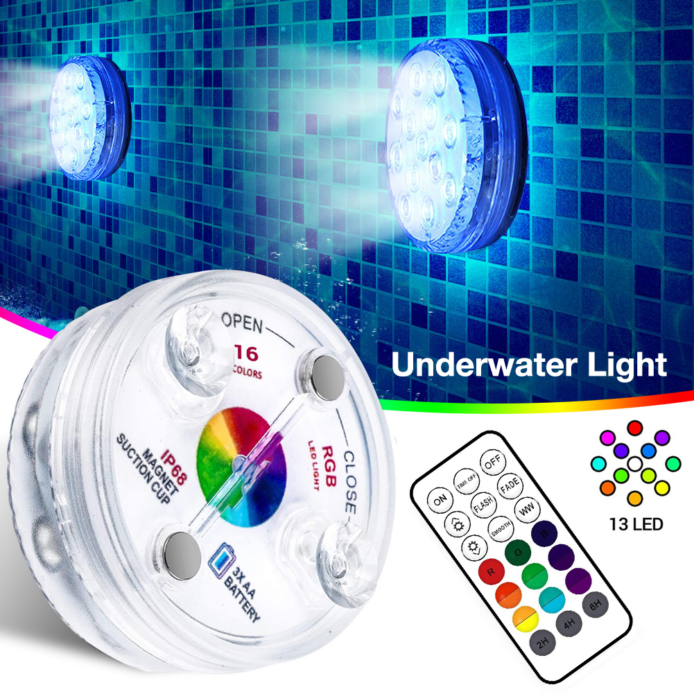 Remote-Controlled Underwater LED Light – RGB Multicolor Pool Lighting for Bathrooms and Ponds