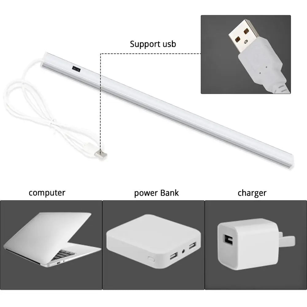 LED Light Strip with Motion Sensor | USB-Powered | Available in 30/40/50 cm | Perfect for Kitchen, Bathroom, and Cabinet Lighting