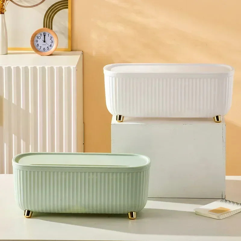 Cable Management Box with Lid - Storage for Sockets and Router - White Scandinavian Design