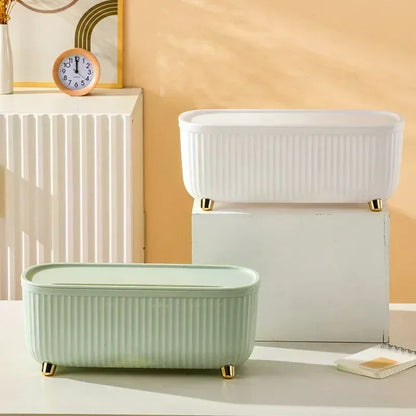 Cable Management Box with Lid - Storage for Sockets and Router - White Scandinavian Design