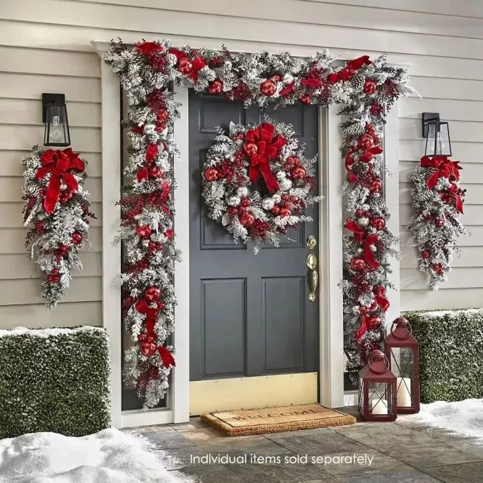 Cordless Prelit Holiday Decoration in Red and White