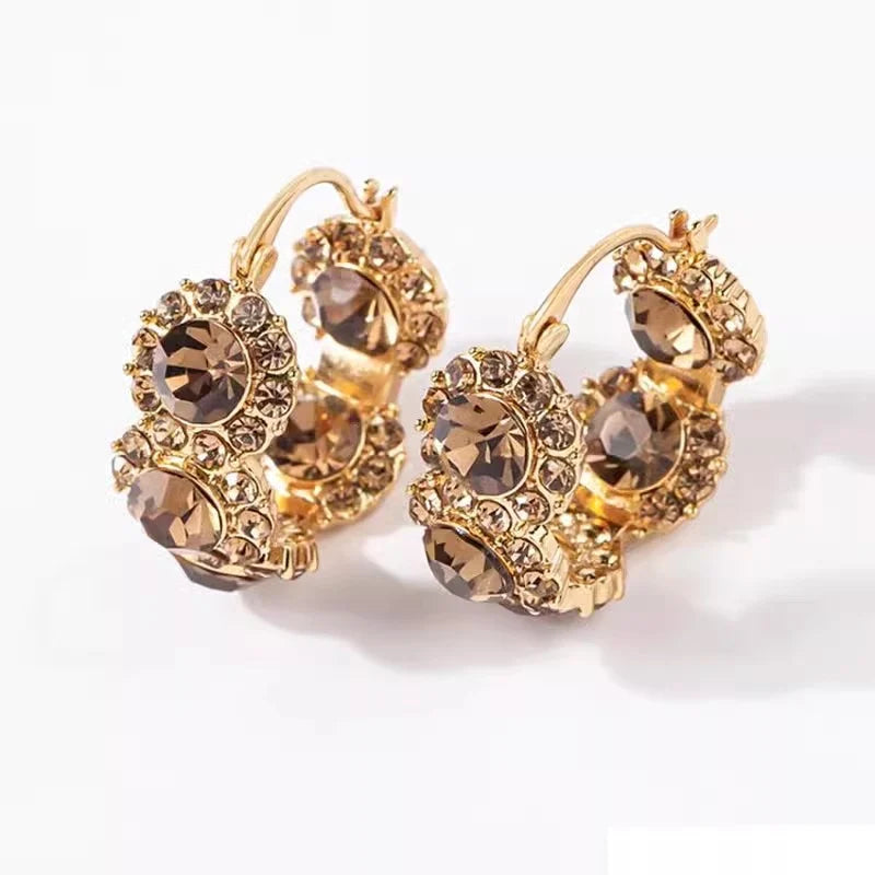 Elegant Gold-Plated Vintage French Earrings