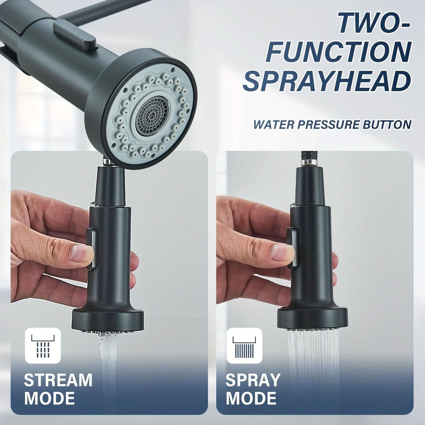 Contemporary Pull-Down Kitchen Faucet for Modern Sink Areas