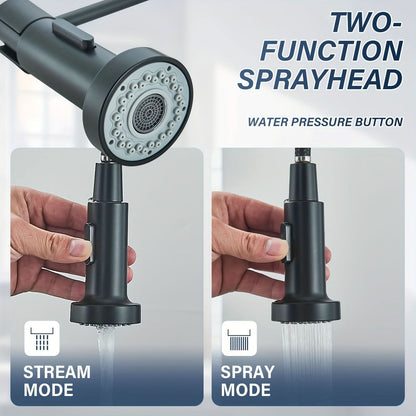 Contemporary Pull-Down Kitchen Faucet for Modern Sink Areas