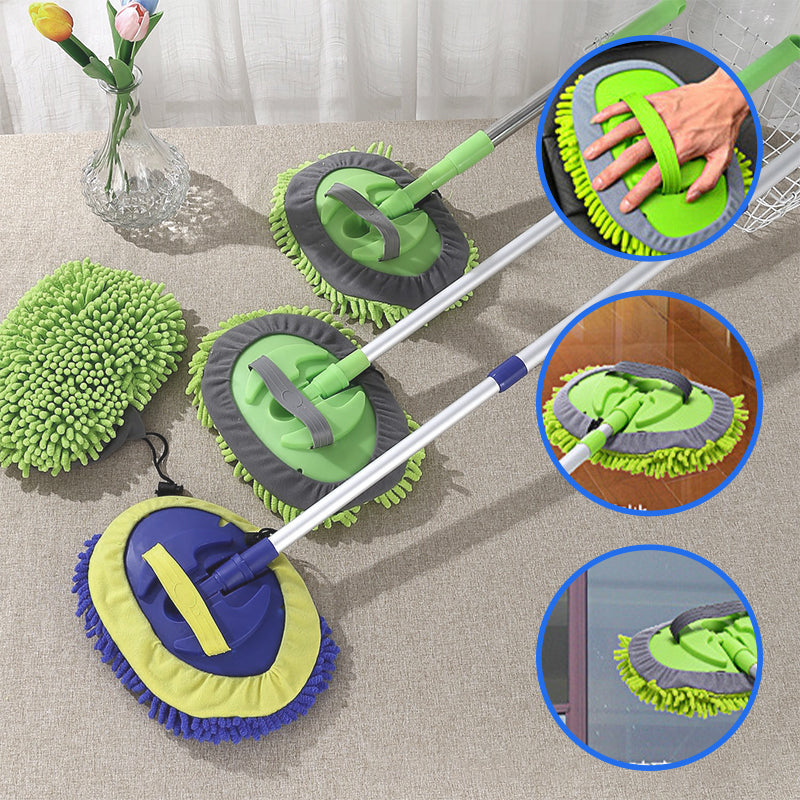 Extendable Car Cleaning Mop 57–115 cm | Scratch-Free Microfiber Head | Lightweight & Sturdy | Extra Mop Included