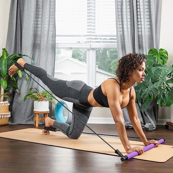 Versatile Pilates Resistance Trainer for Quick Full-Body Workouts