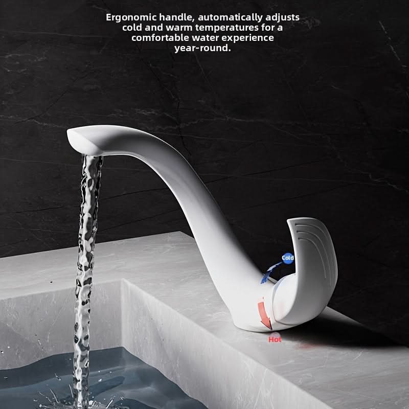 White C-Shaped Basin Tap