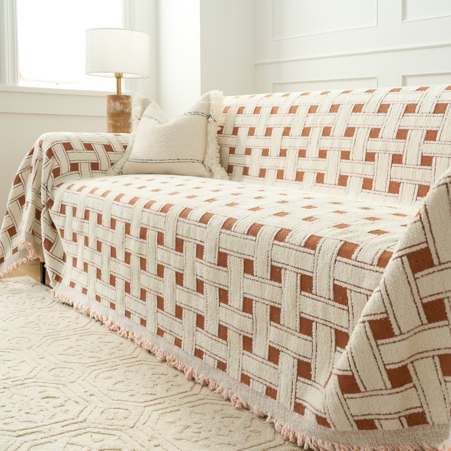 Cozy Throw Blanket – Soft Crosshatch Chenille Sofa Protector