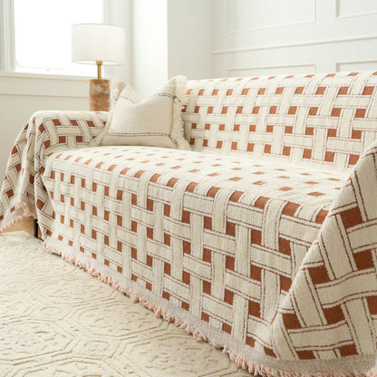 Cozy Throw Blanket – Soft Crosshatch Chenille Sofa Protector