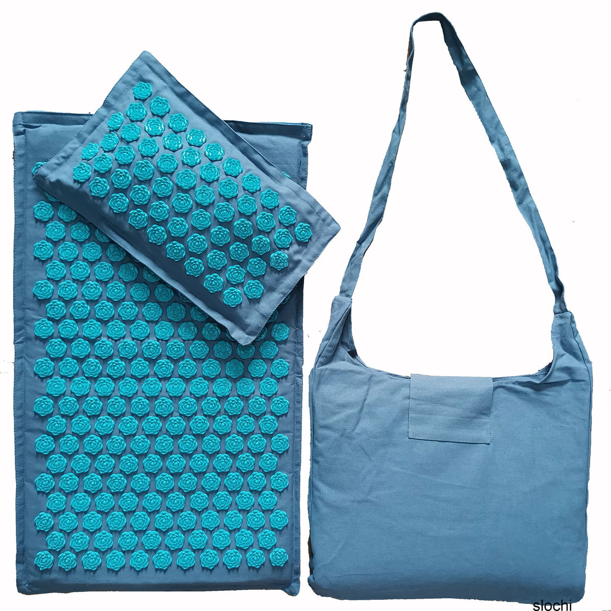 Coconut Palm Yoga Mat Pillow Set with Carry Bag in Natural Linen