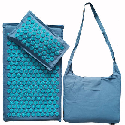 Coconut Palm Yoga Mat Pillow Set with Carry Bag in Natural Linen