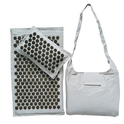 Coconut Palm Yoga Mat Pillow Set with Carry Bag in Natural Linen