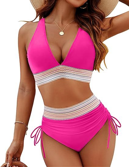 Elevate Your Beach Look with High-Waisted Crochet Bikini Set