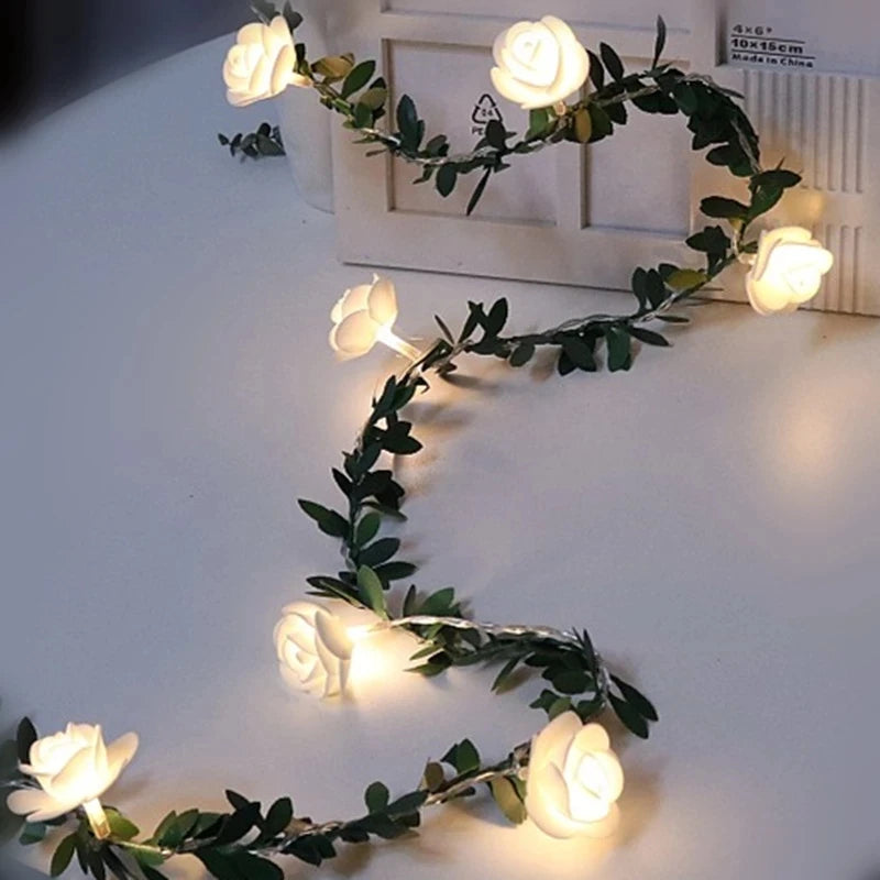 LED Flower Garland – 3m with Warm White Glow for Romantic Decor