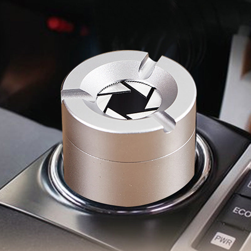 Twist-Lid Ashtray in Stainless Steel – 360° Design