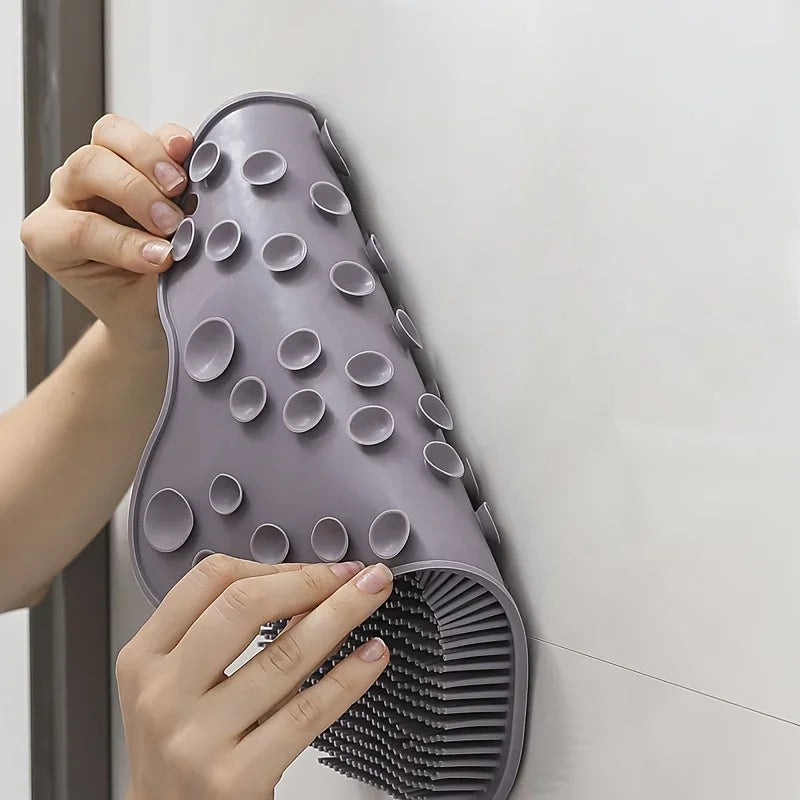Back Brush with Suction Cups | Extra Large Massage and Cleaning Mat | Soft Bristle Bath Brush