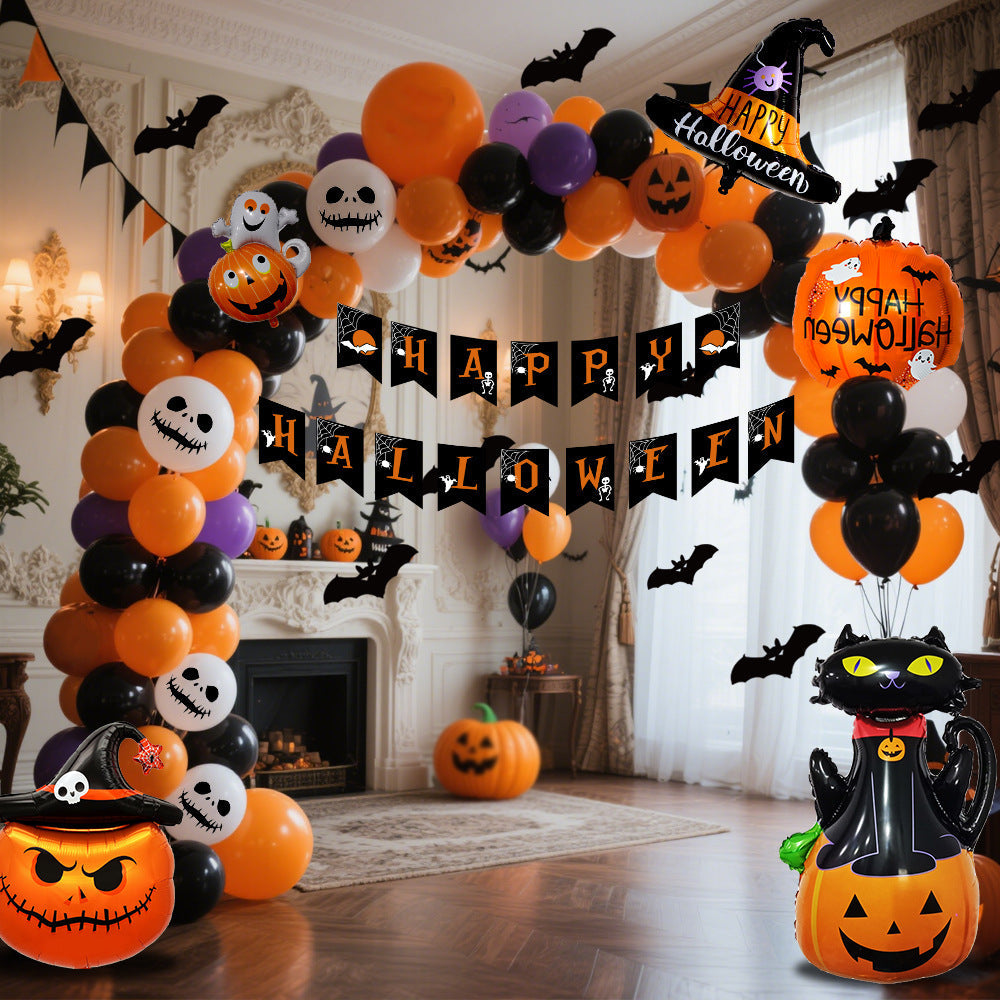 Halloween Balloon Collection – Black, Orange, Purple with Pumpkin Design