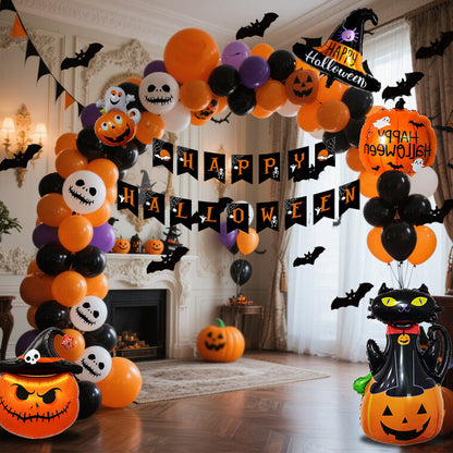 Halloween Balloon Collection – Black, Orange, Purple with Pumpkin Design