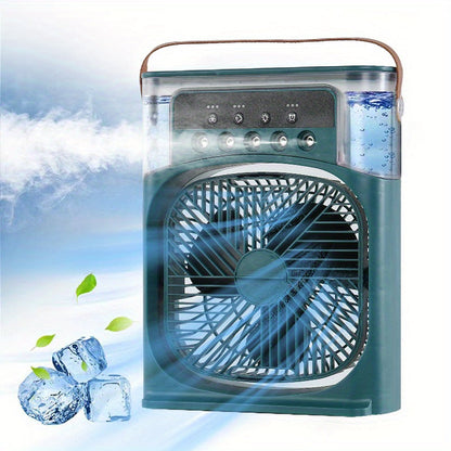 Compact Air Cooler for Home and Office - 3-Speed Hydrocooling Fan with 5 Humidifier Spray Heads