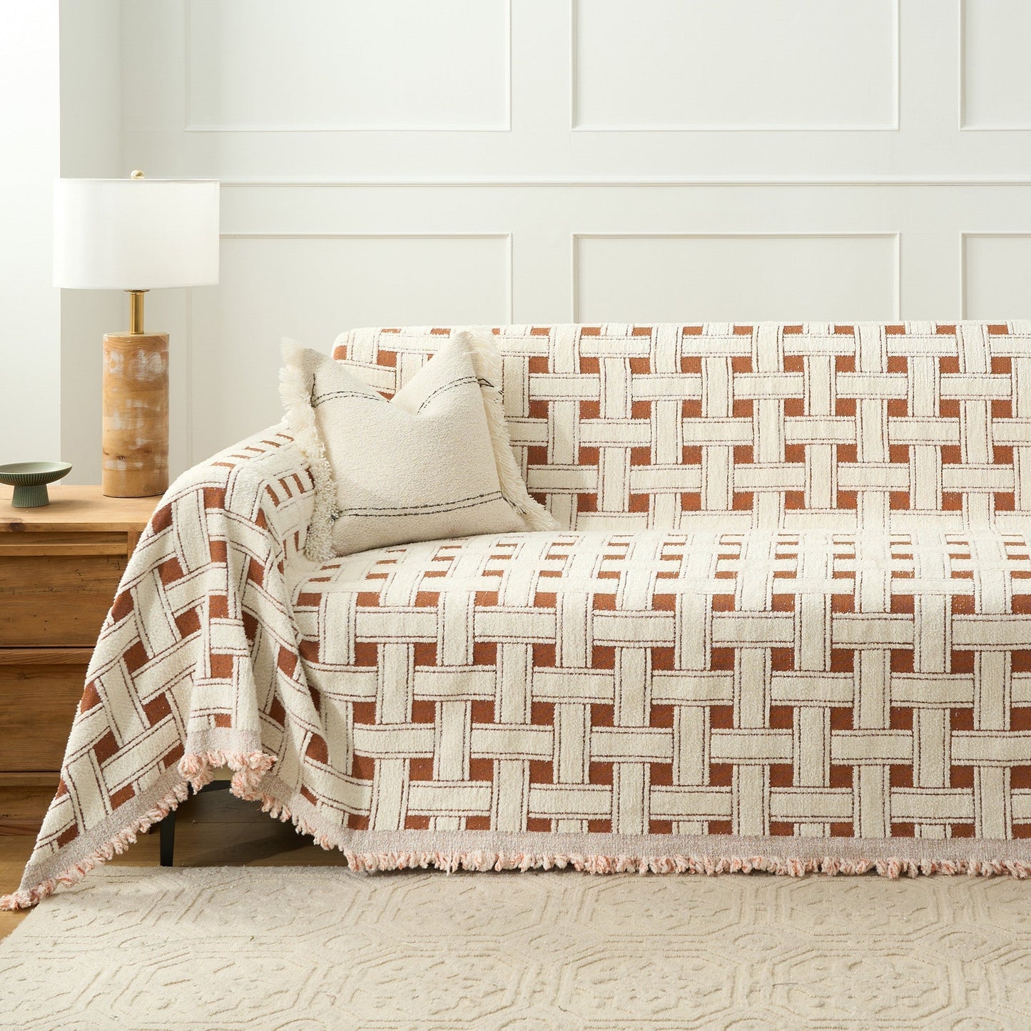 Cozy Throw Blanket – Soft Crosshatch Chenille Sofa Protector