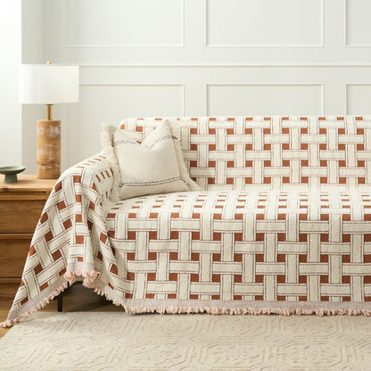 Cozy Throw Blanket – Soft Crosshatch Chenille Sofa Protector