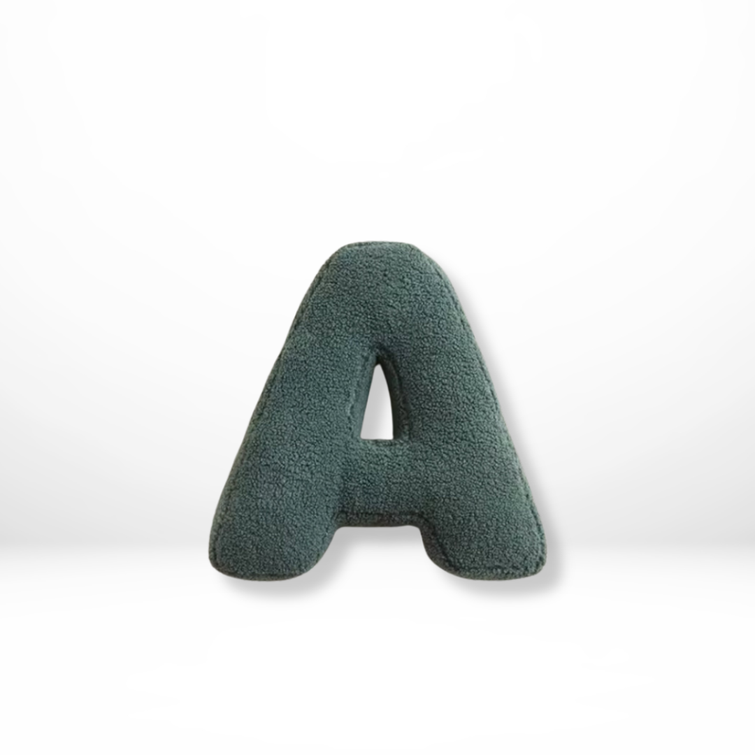 Velvet Decorative Pillow with Alphabet Letters A to Z
