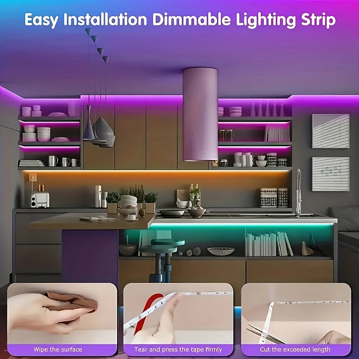 RGB USB Light Strip with 44-Key Remote for Room, TV & Party – 1–20 m