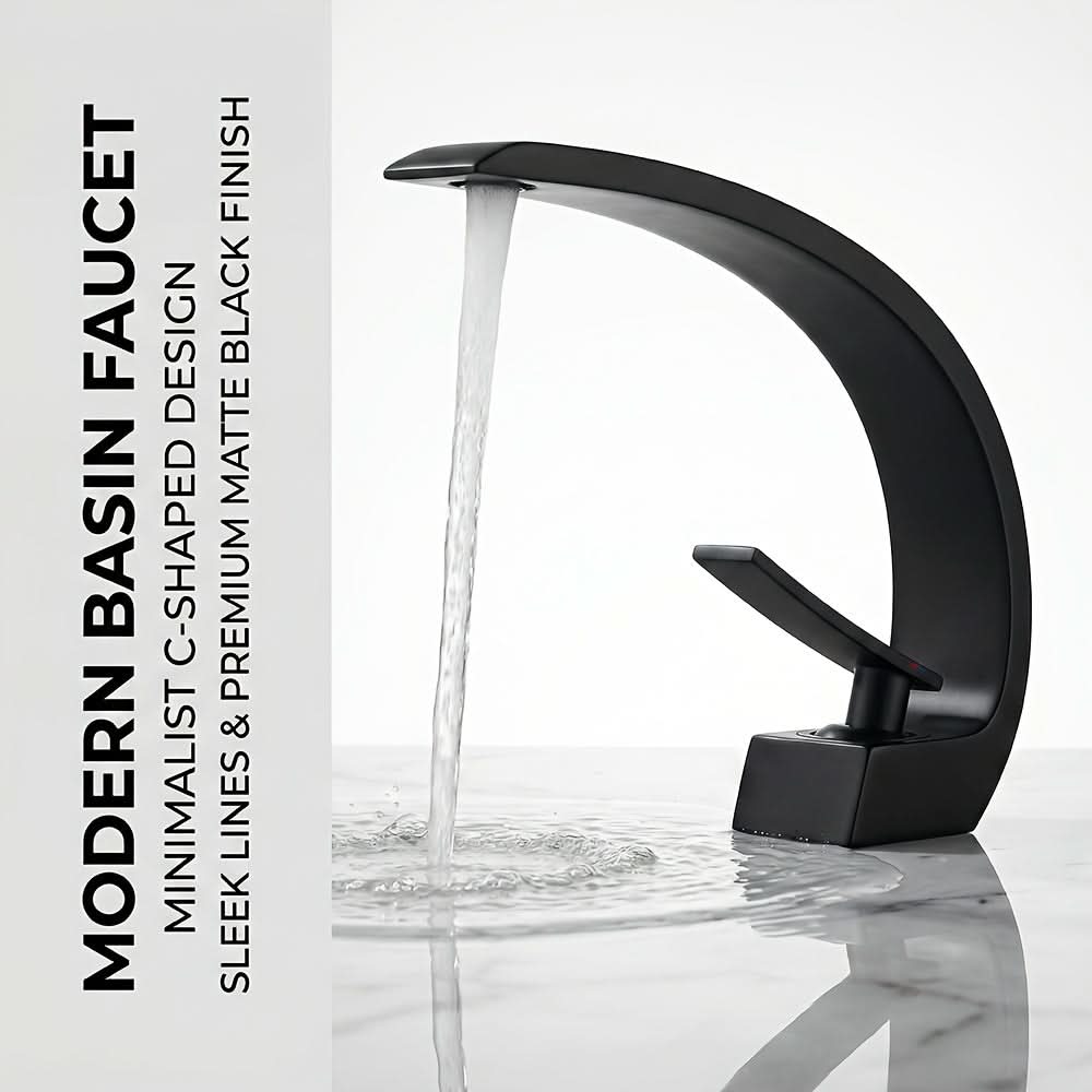 Black Brass Sink Faucet for Bathroom or Kitchen