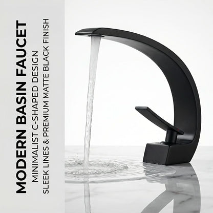 Black Brass Sink Faucet for Bathroom or Kitchen