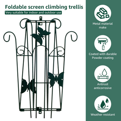 Foldable Metal Garden Trellis | Rust-Resistant | 83–113 cm | Support for Vegetables and Flowers