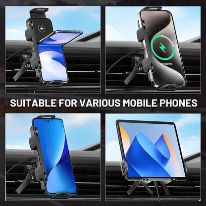 Smart Car Phone Mount with 15W Fast Wireless Charging