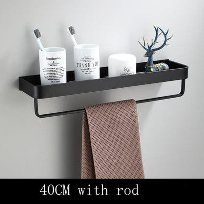 Black Aluminum Wall Shelf for Space Saving Storage