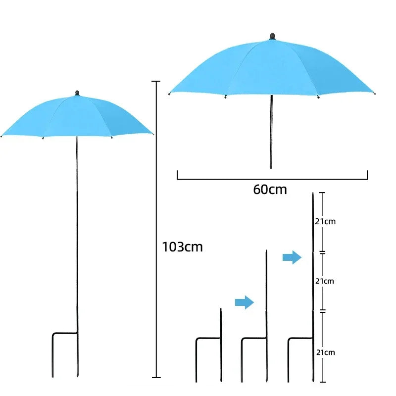 Adjustable UV Plant Protection Umbrella with Ground Spike - Weatherproof, Ø 60 cm