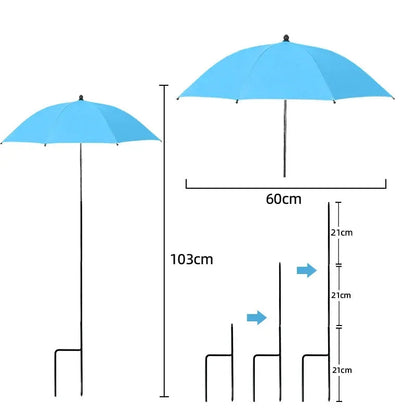 Adjustable UV Plant Protection Umbrella with Ground Spike - Weatherproof, Ø 60 cm