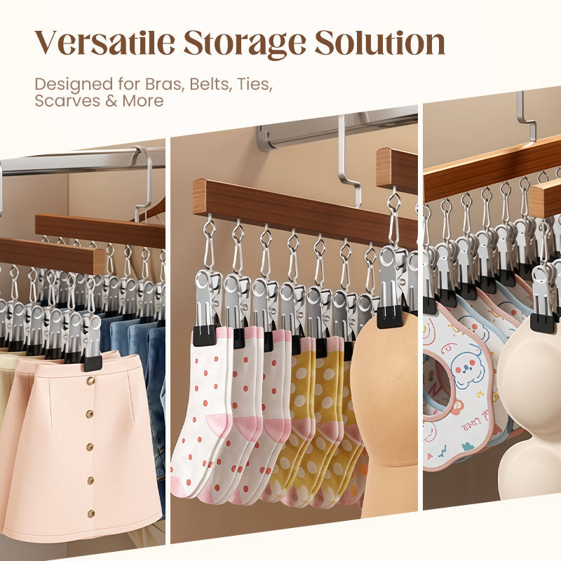 Space-Saving Rotating Clothes Hanger with 8 Hooks and 360° Rotation