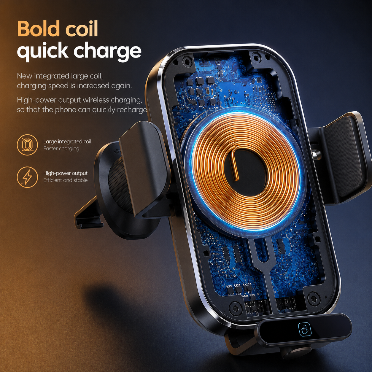 Auto-Clamping Wireless Car Charger Mount - 15W Fast Charging