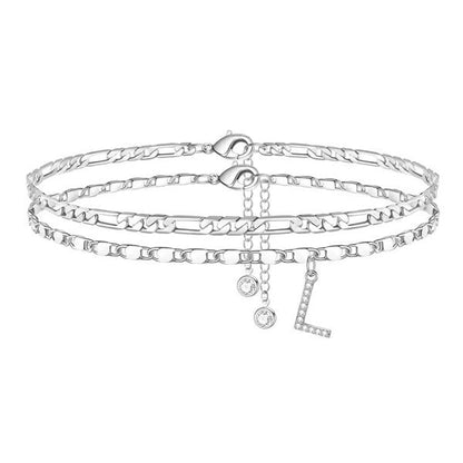 Customizable Layered Anklet | Adjustable & Hypoallergenic | Gold/Silver | 21.5 cm + 5 cm