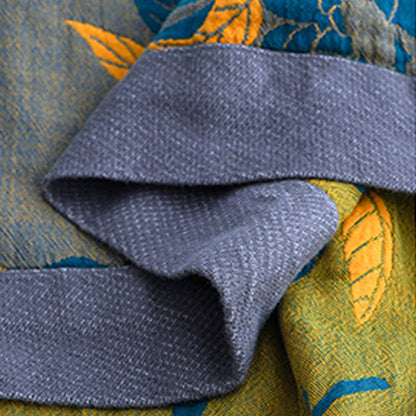 Printed Cotton Blanket with Olive Blossom Design